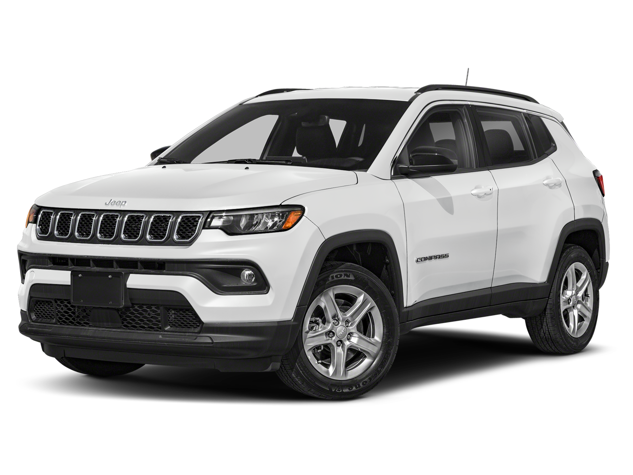 2023 Jeep Compass Limited 4x4 in Bright White Clearcoat — front three-quarter view